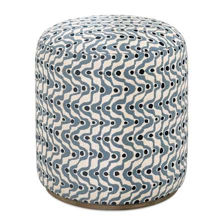Uttermost Cas 17" Wide Standard Fabric Ottoman Blue