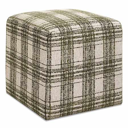 Uttermost Joie 18" Wide Standard Fabric Ottoman Green / White