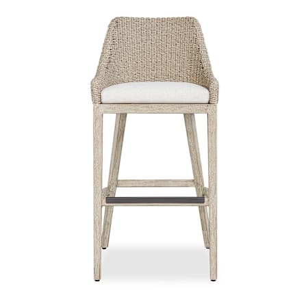 Uttermost Paloma 22" Wide Mahogany and Wicker Outdoor Bar Stool Gray / White
