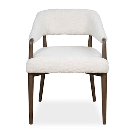 Uttermost Austell Shearling Dining Chair Brown / White