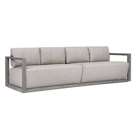 Uttermost Remsen 107" Wide Mahogany Sofa Gray