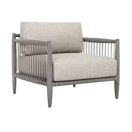 Uttermost Borneo Outdoor Dove Lounge Chair Gray