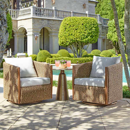 Uttermost Cala Outdoor Swivel Rocking Chair Brown