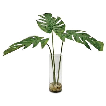 Uttermost Ibero 30" Tall Glass and Stone Faux Flora Planter Clear