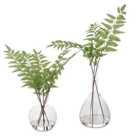 Uttermost Country 21" Tall Glass and Iron Faux Flora Planter - Set of 2 Clear
