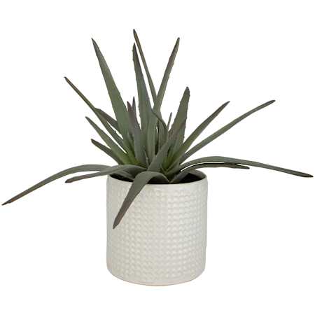 Uttermost Taos 17-1/2" Tall Ceramic Faux Flora Planter Ivory / Beige