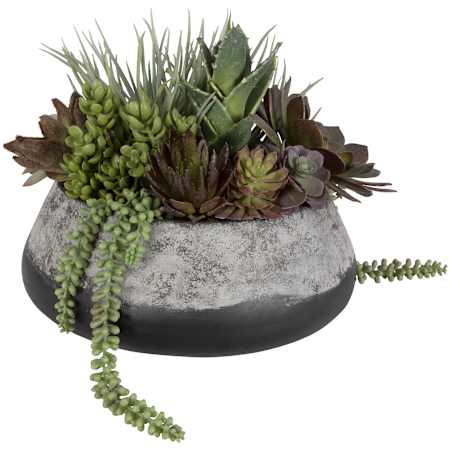 Uttermost Yuma 13" Tall Cement Faux Flora Planter Dark Iron