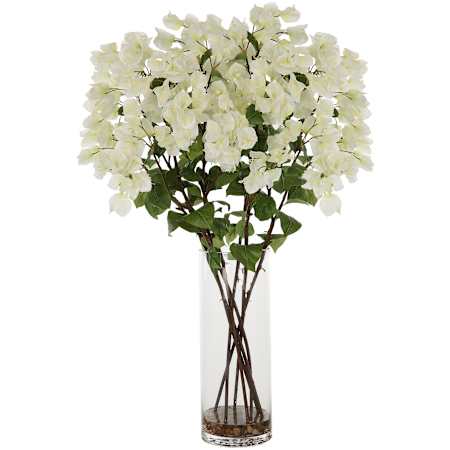 Uttermost Antiparos 34-3/4" Tall Glass Faux Flora Planter Clear / Cream