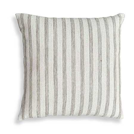 Uttermost Basket Stripe Striped Acrylic Covered Polyester Filled Accent Pillow White / Rattan