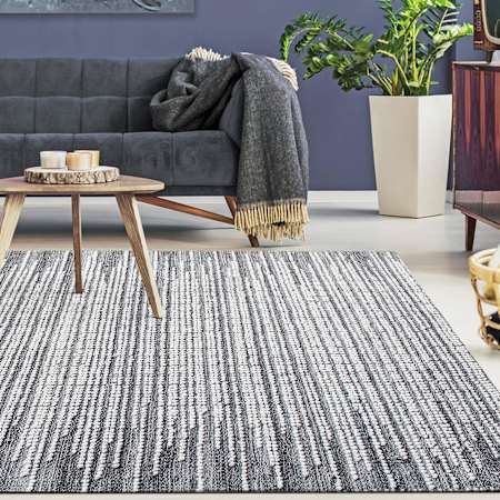 Uttermost Salida 6' x 9' Wool Striped Indoor Rectangular Area Rug Gray