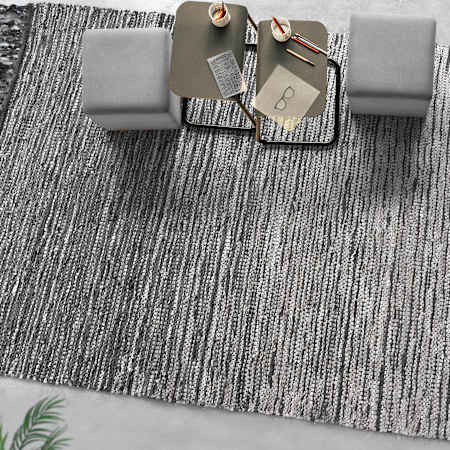 Uttermost Kirvin 9' x 12' Leather Solid Indoor Rectangular Area Rug Taupe
