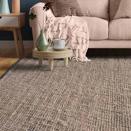 Uttermost Hayden 6' x 9' Jute Solid Indoor Rectangular Area Rug Ivory-Denim