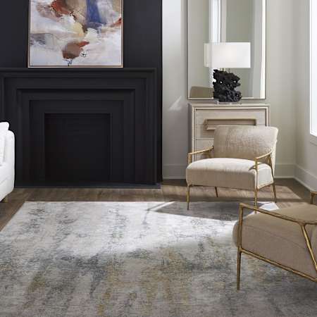 Uttermost Ladoga 7-3/4' x 10-1/4' Polyester Abstract Indoor Rectangular Area Rug Cream