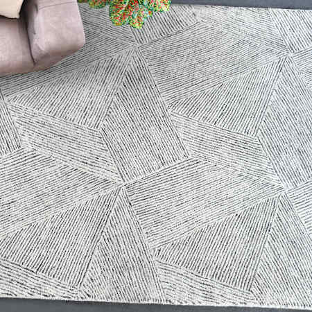 Uttermost Paonia 8' x 10' Wool Geometric Indoor Rectangular Area Rug Ivory