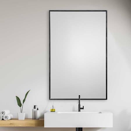 Uttermost 24" W x 36" H Rectangular Metal Framed Bathroom Mirror Oil Rubbed Bronze