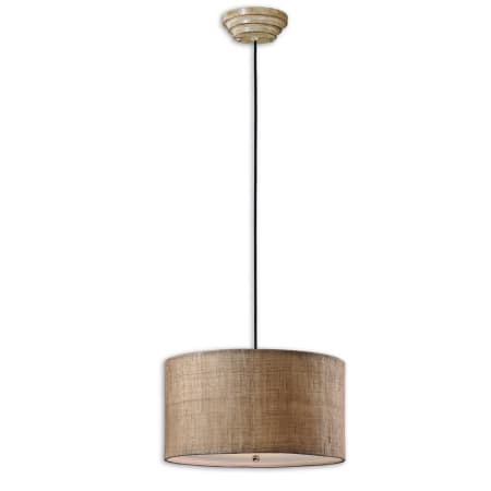 Uttermost Dafina Coastal Casual 22"W Drum Pendant Antiqued Burlap Weave