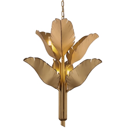 Varaluz Banana Leaf 6 Light 23" Wide Abstract Candle Style Chandelier Gold