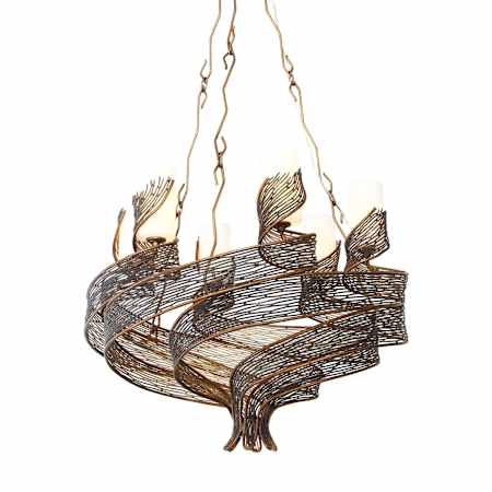 Varaluz Flow 6 Light 29" Hand Forged Recycled Steel Chandelier Hammered Ore