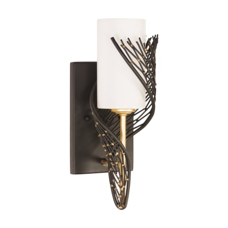 Varaluz Flow 13" Tall Wall Sconce Matte Black / French Gold