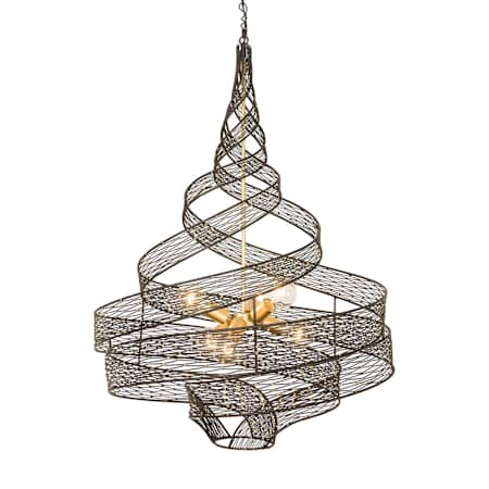 Varaluz Flow 6 Light 26" Wide Abstract Chandelier Matte Black / French Gold