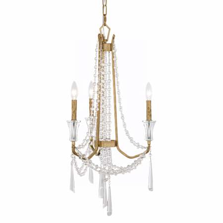 Varaluz Barcelona 3 Light 17" Wide Crystal Candle Style Chandelier Brass Kisser