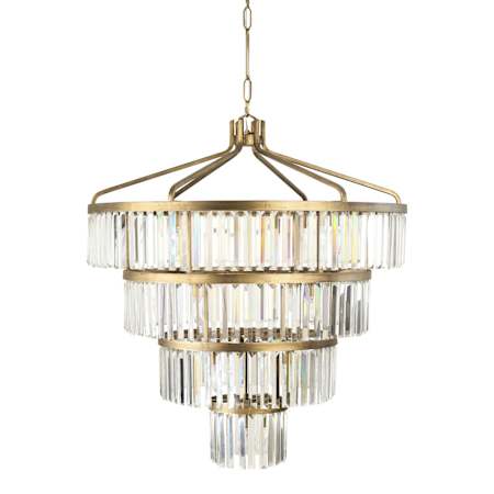 Varaluz Social Club 19 Light 36" Wide Crystal Waterfall Chandelier Havana Gold