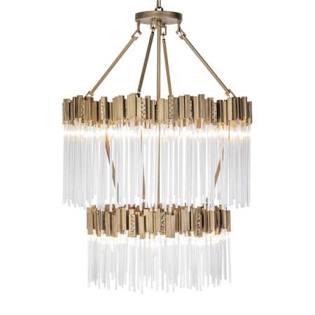 Varaluz Matrix 14 Light 30" Wide Waterfall Chandelier Havana Gold