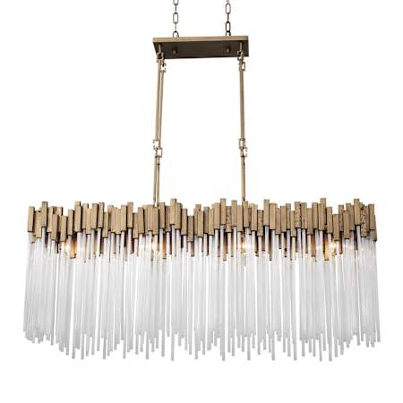 Varaluz Matrix 8 Light 49" Wide Linear Chandelier Havana Gold