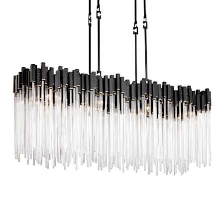 Varaluz Matrix 8 Light 49" Wide Linear Chandelier Matte Black