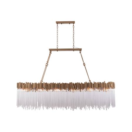 Varaluz Matrix 12 Light 72" Wide Linear Chandelier Havana Gold