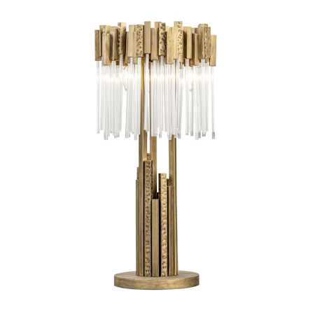 Varaluz Matrix 3 Light 30" Tall Buffet Table Lamp Havana Gold / Clear Fluted Glass