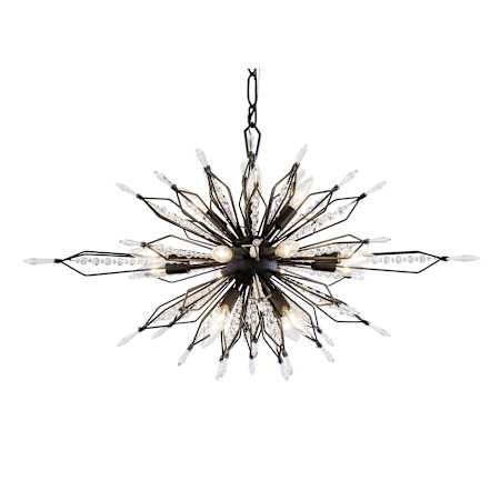 Varaluz Orbital 16 Light 36" Wide Crystal Sputnik Chandelier Carbon