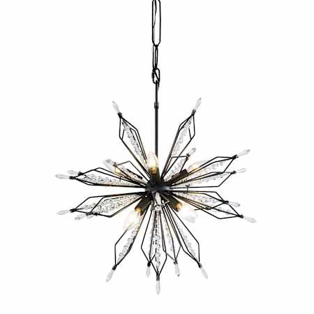 Varaluz Orbital 8 Light 22" Wide Crystal Sputnik Chandelier Carbon