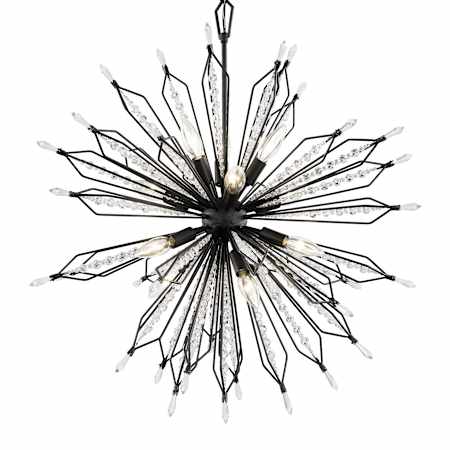 Varaluz Orbital 12 Light 28" Wide Crystal Sputnik Chandelier Carbon