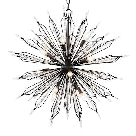 Varaluz Orbital 16 Light 36" Wide Crystal Sputnik Chandelier Carbon