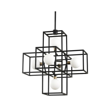 Varaluz Plaza 6 Light 18" Wide Pendant Carbon / Havana Gold