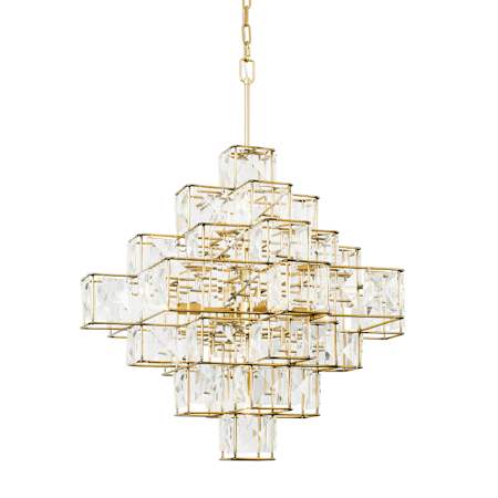 Varaluz Cubic 6 Light 26" Wide Crystal Chandelier Calypso Gold