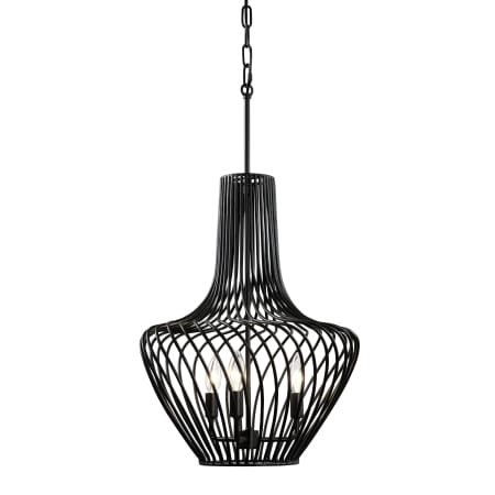Varaluz Elsa 16" Wide Vase Style Cage Taper Candle Single Pendant Black