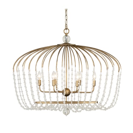 Varaluz Voliere 6 Light 36" Wide Beaded Chandelier Havana Gold
