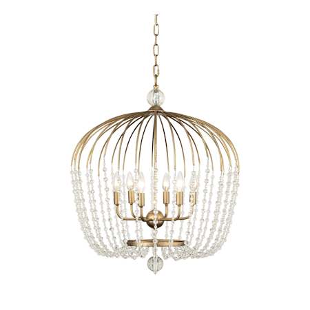 Varaluz Voliere 6 Light 25" Wide Beaded Chandelier Havana Gold