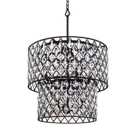 Varaluz Windsor 7 Light 25" Wide Crystal Waterfall Chandelier Carbon / Havana Gold