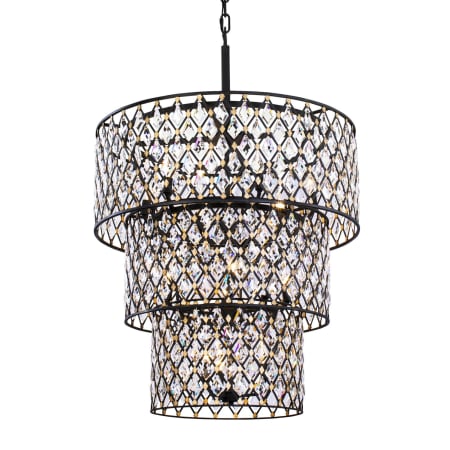 Varaluz Windsor 13 Light 32" Wide Crystal Waterfall Chandelier Carbon / Havana Gold