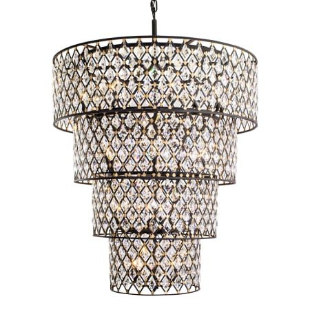 Varaluz Windsor 21 Light 40" Wide Crystal Waterfall Chandelier Carbon / Havana Gold