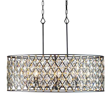 Varaluz Windsor 8 Light 36" Wide Crystal Drum Chandelier Carbon / Havana Gold