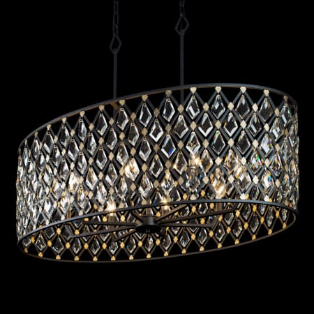 Varaluz Windsor 8 Light 36" Wide Crystal Drum Chandelier Carbon / Havana Gold