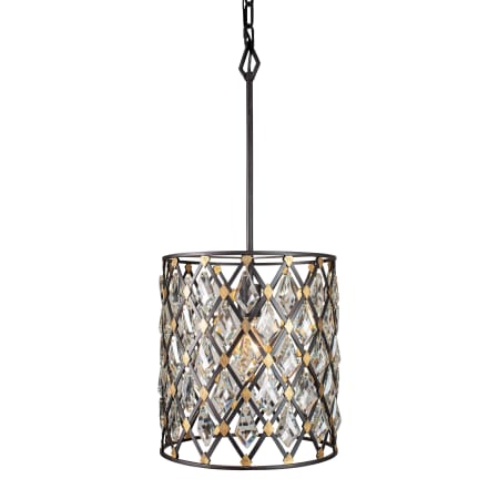 Varaluz Windsor 12" Wide Crystal Pendant Carbon / Havana Gold