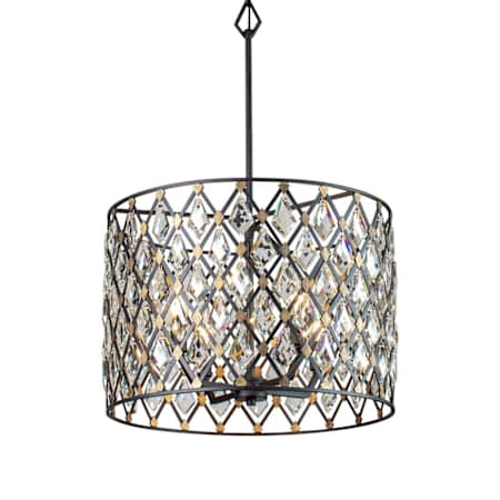 Varaluz Windsor 4 Light 18" Wide Crystal Pendant Carbon / Havana Gold