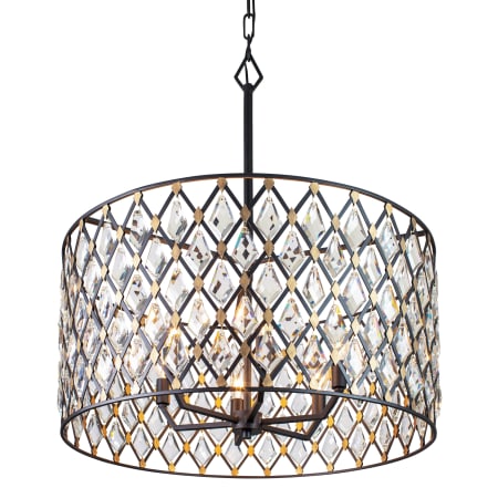 Varaluz Windsor 6 Light 25" Wide Crystal Drum Chandelier Carbon / Havana Gold