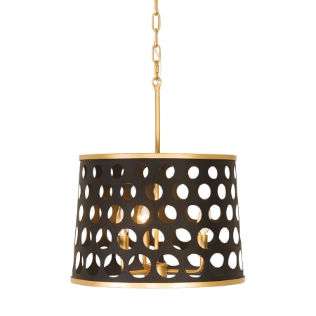 Varaluz Bailey 3 Light 16" Wide Pendant Matte Black / French Gold