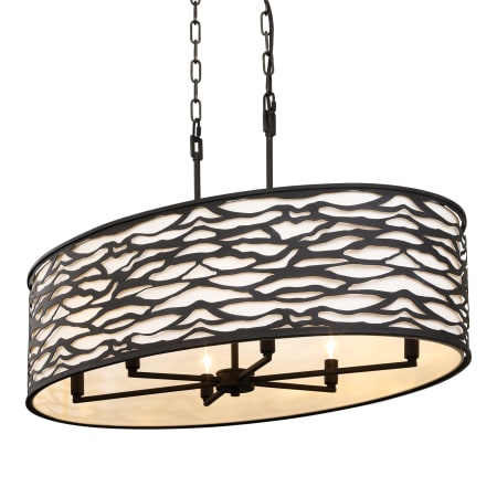 Varaluz Kato 6 Light 36" Wide Drum Chandelier Carbon Black